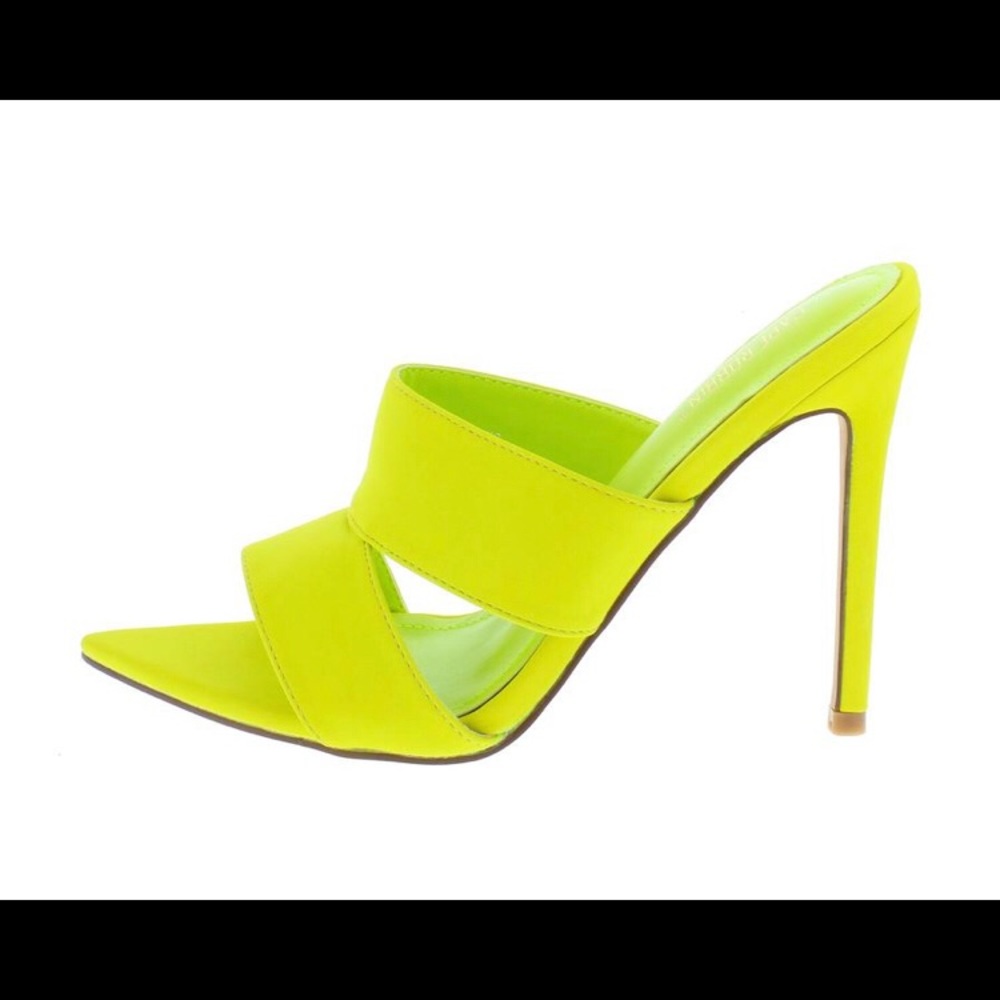 6.5 Neon Green Stiletto Mule With Heel